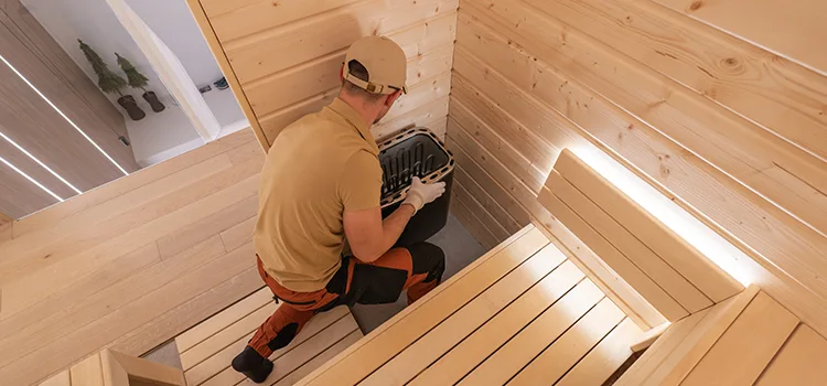 Finnish Sauna Ceiling Installation in Brantford, Ontario