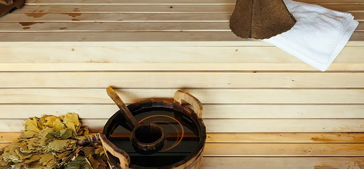 Fir Wood Sauna Ceiling Installation in Brantford, Ontario