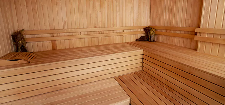 Spruce Wood Sauna Interior Construction in Brantford, Ontario